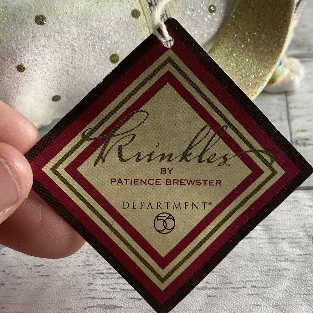Dept 56 Krinkles Patience Brewster Musical‎ Dog Figurine Card Holder Glitter